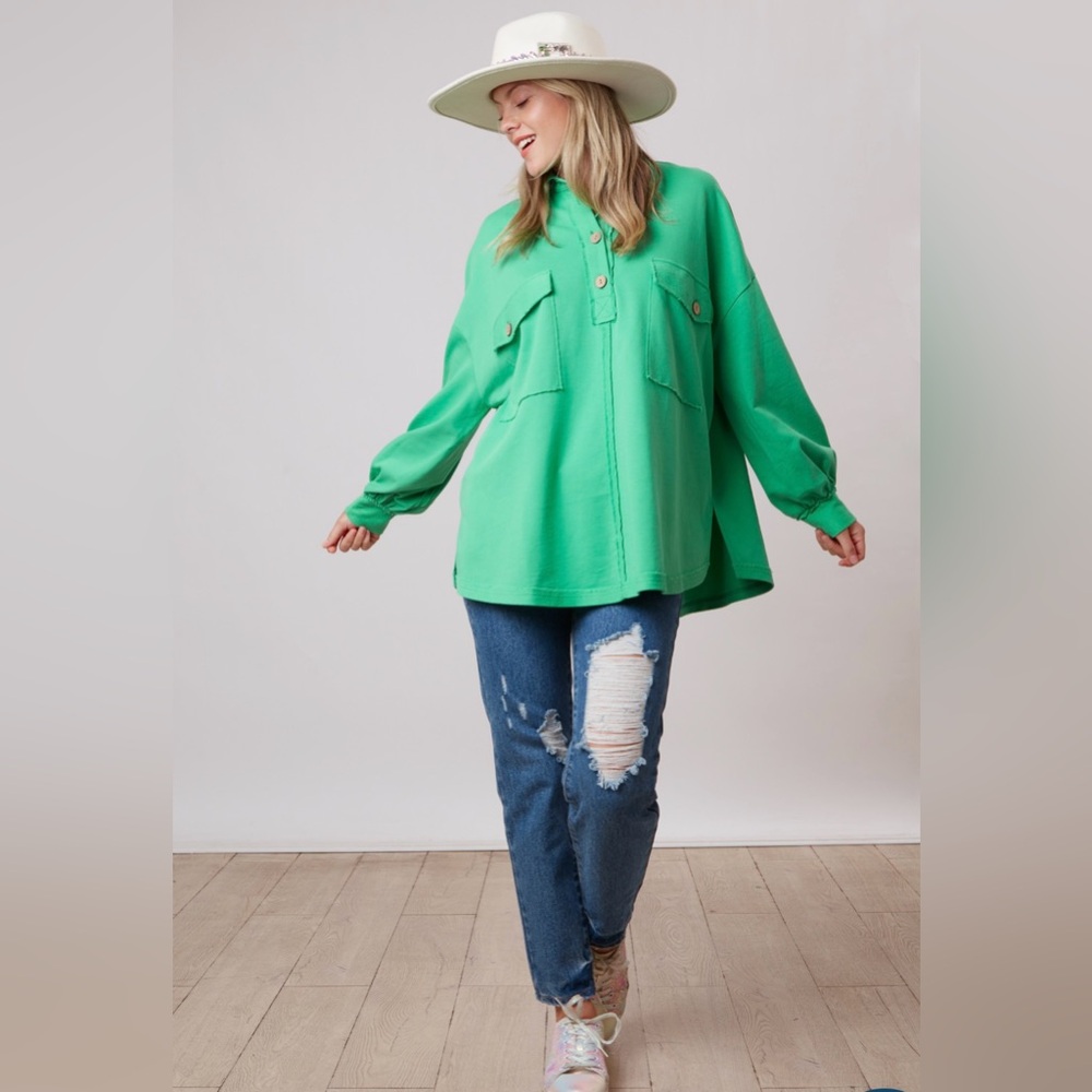FANTASTIC FAWN RAW EDGE BUTTON DOWN - Picture 4 of 8